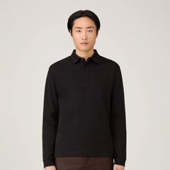 Sunspel Heavyweight L/S Rugby Polo Black