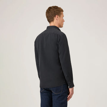 Sunspel Indigo Twill Shirt Black Rinse Denim - Parasol Store