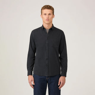 Sunspel Indigo Twill Shirt Black Rinse Denim - Parasol Store