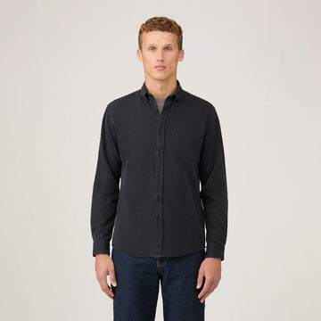 Sunspel Indigo Twill Shirt Black Rinse Denim - Parasol Store