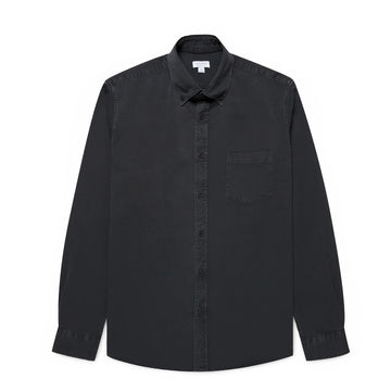 Sunspel Indigo Twill Shirt Black Rinse Denim - Parasol Store