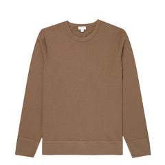 Sunspel LS Cellulock Crew Neck Dark Cedar