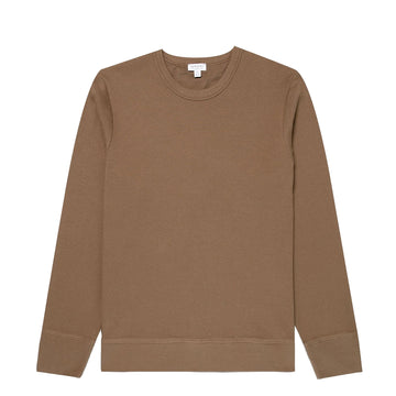 Sunspel LS Cellulock Crew Neck Dark Cedar