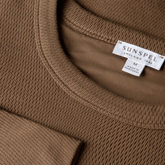 Sunspel LS Cellulock Crew Neck Dark Cedar