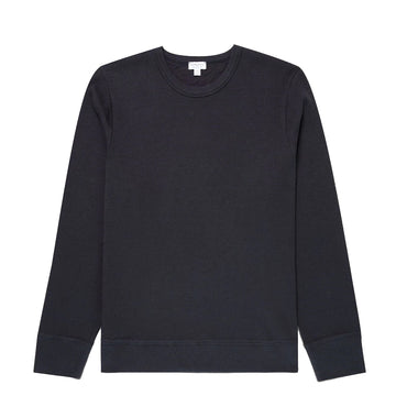 Sunspel LS Cellulock Crew Neck Navy