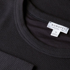 Sunspel LS Cellulock Crew Neck Navy