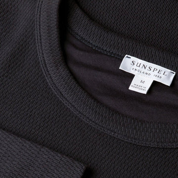 Sunspel LS Cellulock Crew Neck Navy