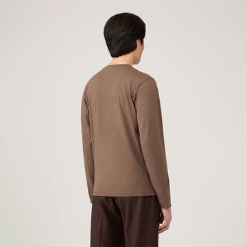 Sunspel L/S Riviera T-Shirt Bark - Parasol Store