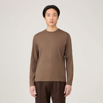 Sunspel L/S Riviera T-Shirt Bark - Parasol Store