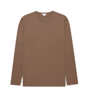 Sunspel L/S Riviera T-Shirt Bark - Parasol Store