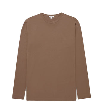 Sunspel L/S Riviera T-Shirt Bark - Parasol Store