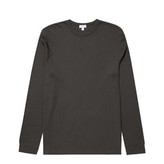 Sunspel L/S Waffle T-Shirt Drill Green - Parasol Store