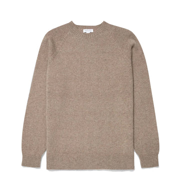 Sunspel Lambswool Crew Neck Sandstone - Parasol Store