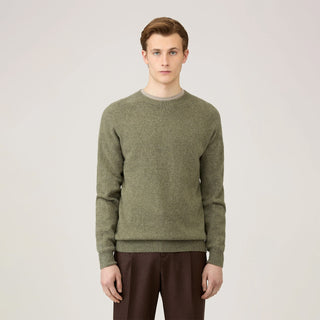 Sunspel Lambswool Crew Neck Sea Moss - Parasol Store