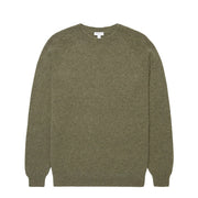 Sunspel Lambswool Crew Neck Sea Moss - Parasol Store