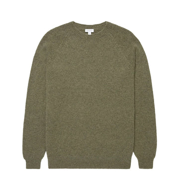 Sunspel Lambswool Crew Neck Sea Moss - Parasol Store