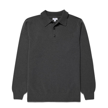 Sunspel Lambswool Polo Drill Green - Parasol Store