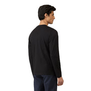 Sunspel Long Sleeve Riviera Midweight T-Shirt Black - Parasol Store