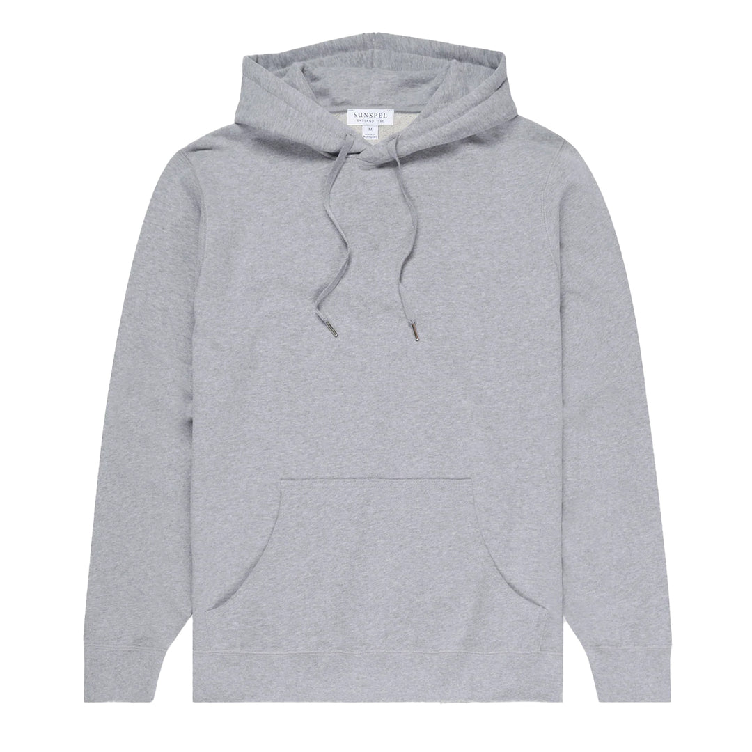 Sunspel Loopback Overhead Hoody Grey Melange - Parasol Store