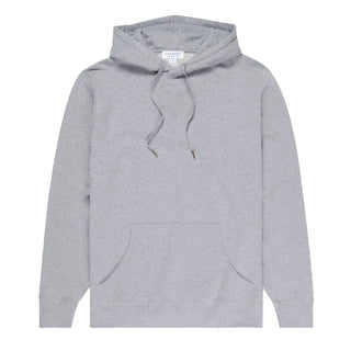 Sunspel Loopback Overhead Hoody Grey Melange - Parasol Store