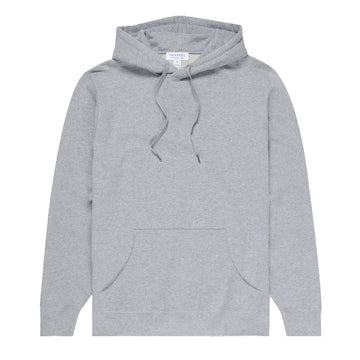 Sunspel Loopback Overhead Hoody Grey Melange - Parasol Store