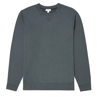 Sunspel Loopback Sweatshirt Drill Green - Parasol Store