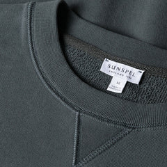 Sunspel Loopback Sweatshirt Drill Green - Parasol Store