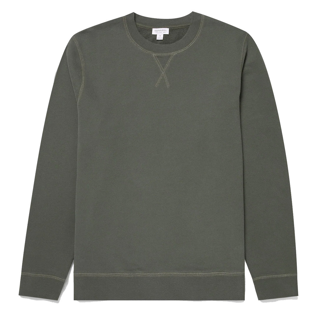 Sunspel Loopback Sweatshirt Khaki - Parasol Store