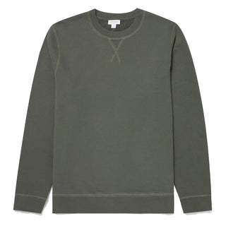Sunspel Loopback Sweatshirt Khaki - Parasol Store