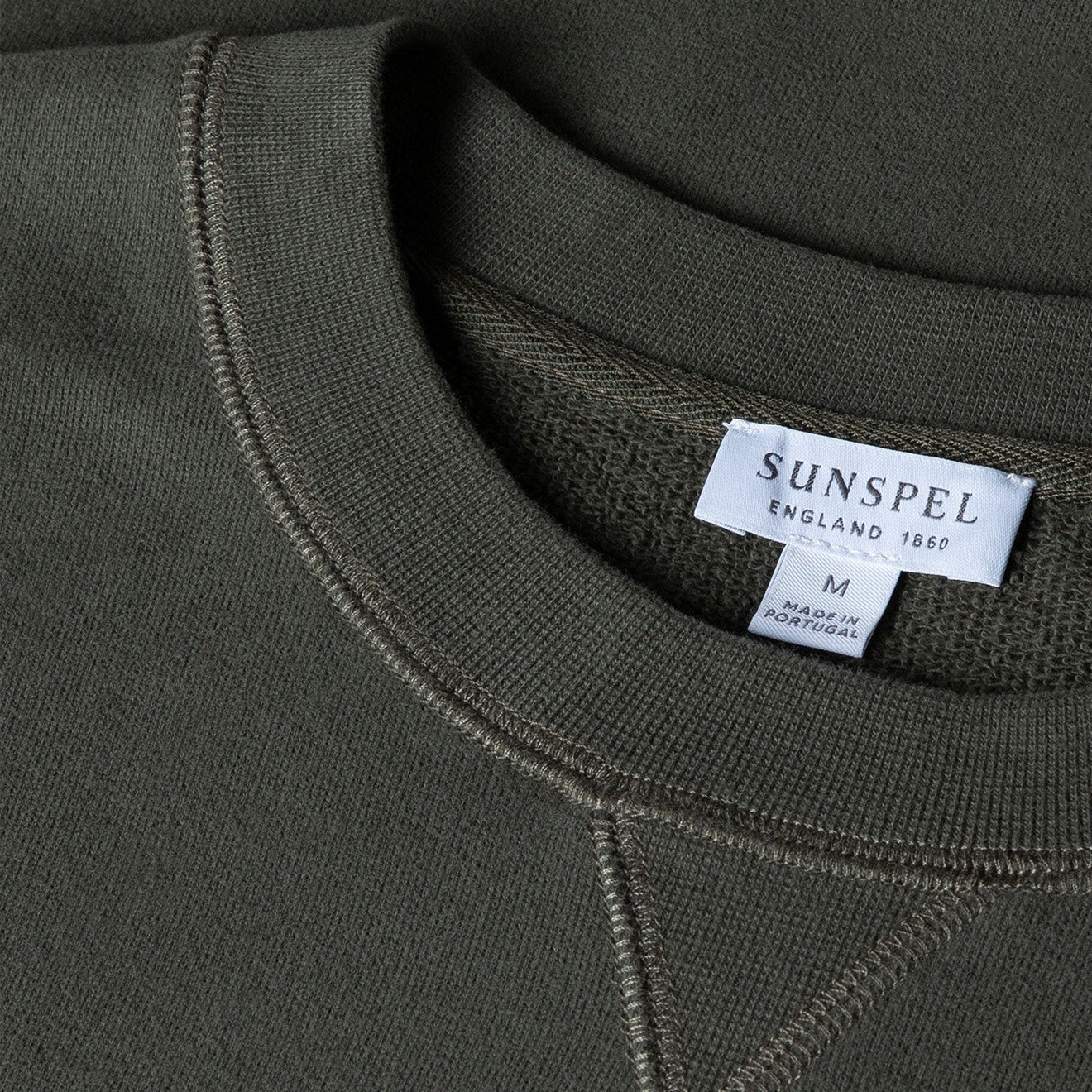 Sunspel Loopback Sweatshirt Khaki - Parasol Store