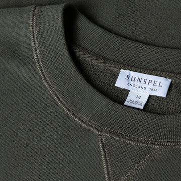 Sunspel Loopback Sweatshirt Khaki - Parasol Store