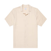 Sunspel Loose Weave Check Shirt Ecru