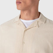 Sunspel Loose Weave Check Shirt Ecru - Parasol Store