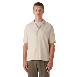 Sunspel Loose Weave Check Shirt Ecru - Parasol Store