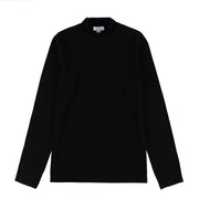 Sunspel Womens Mock Neck L/S Top Black