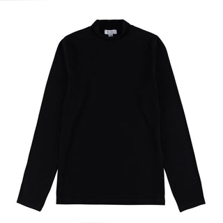 Sunspel Womens Mock Neck L/S Top Black