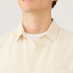 Sunspel Natural Texture Linen Shirt Ecru