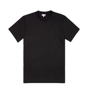 Sunspel Relaxed Fit Heavyweight Supima Cotton T‑Shirt Black - Parasol Store