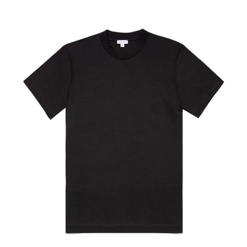 Sunspel Relaxed Fit Heavyweight Supima Cotton T‑Shirt Black - Parasol Store