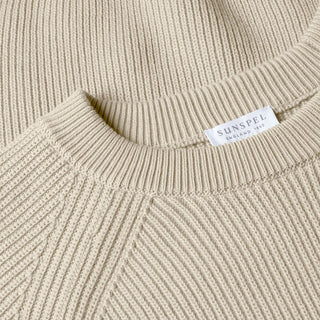 Sunspel Ribbed Cotton Jumper Mink - Parasol Store