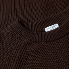 Sunspel Ribbed Cotton Jumper Truffle - Parasol Store