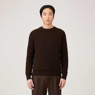 Sunspel Ribbed Cotton Jumper Truffle - Parasol Store