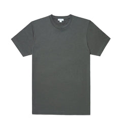 Sunspel Riviera Midweight T-Shirt Drill Green - Parasol Store