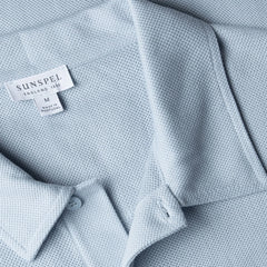 Sunspel Riviera Polo Shirt Blue Mist - Parasol Store
