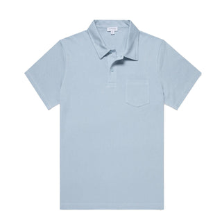 Sunspel Riviera Polo Shirt Blue Mist