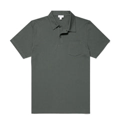 Sunspel Riviera Polo Shirt Drill Green - Parasol Store