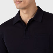 Sunspel Riviera Polo Shirt Midnight Navy - Parasol Store