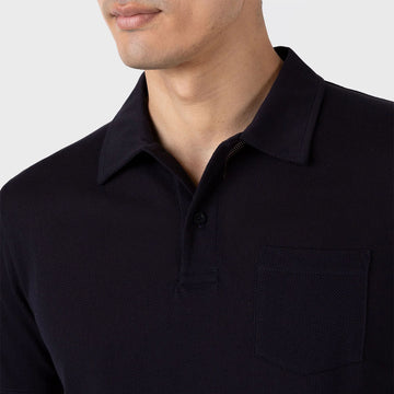 Sunspel Riviera Polo Shirt Midnight Navy - Parasol Store