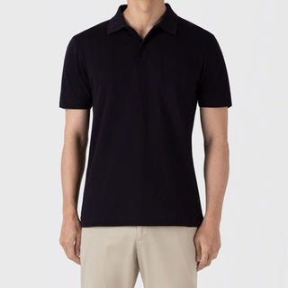 Sunspel Riviera Polo Shirt Midnight Navy - Parasol Store