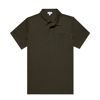Sunspel Riviera Polo Shirt Pine Green - Parasol Store